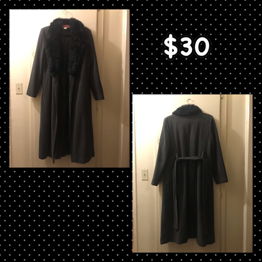 Merona Faux Fur Collar Coat in Black